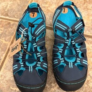 Jeep Women's Flats - Teal and Black